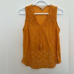 Lucky Brand Women’s Short Sleeve Blouse Yellow Small